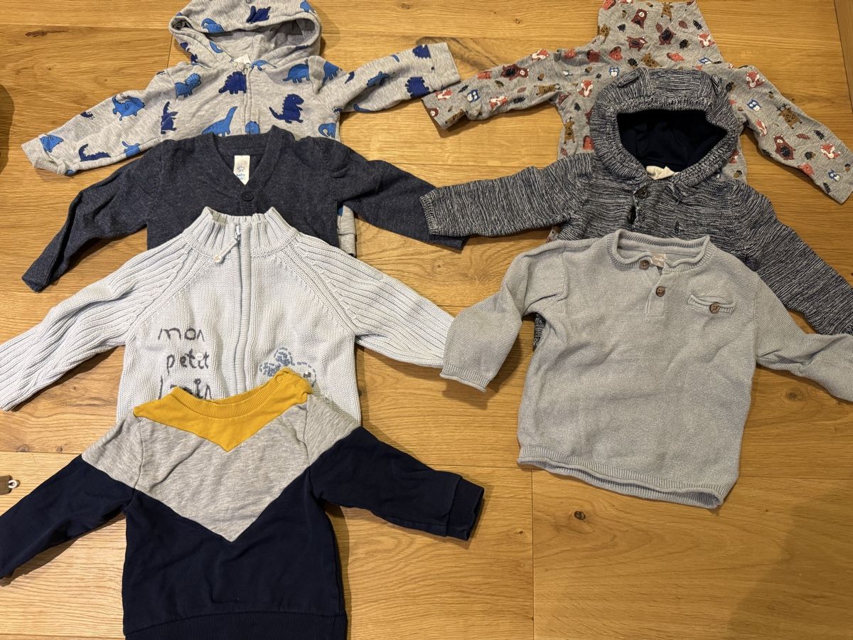 Lotti & Set di vestiti: Pullover Oberteile Grösse 74/80, 7 Stück – Usato da Oltingen venduto da Funnyface