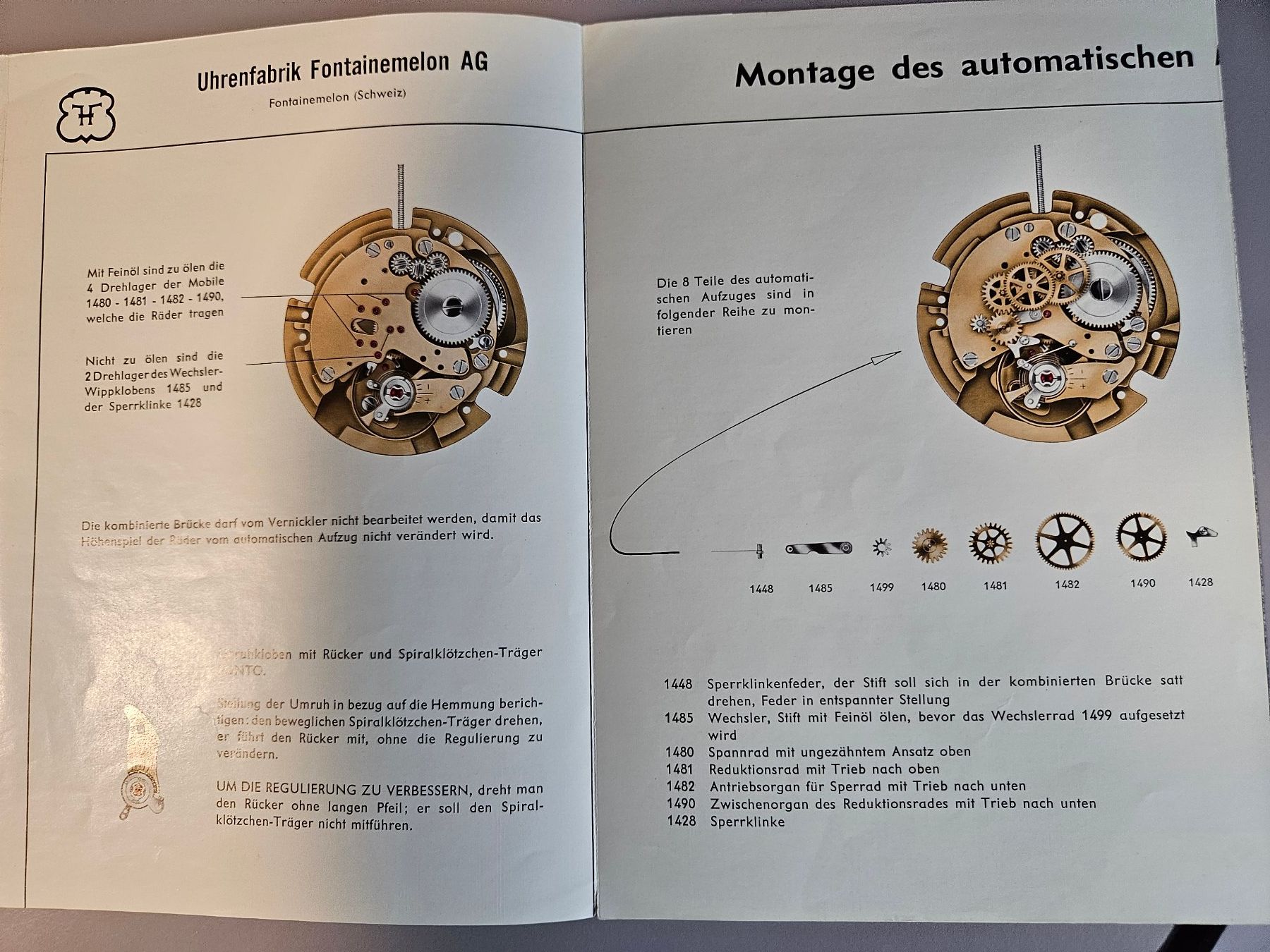 Documenti: Fontainemelon SA - Montage-Instruktion - Instruction – Usato da Langendorf venduto da Bruenu 3