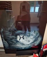 Löwen und Antilopen Bild aus Glas