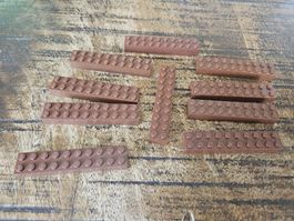 lego 3006 lot de 10 pièces Reddish Brown Brick 2 x 10