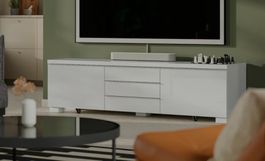 Tv Möbel, Sideboard, Ikea Besta burs, weiss