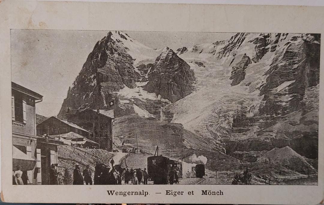 Ansichtskarten: WENGERALP - Dampfzug - Eiger und Mönch – Gebraucht aus Delémont von Domdom1