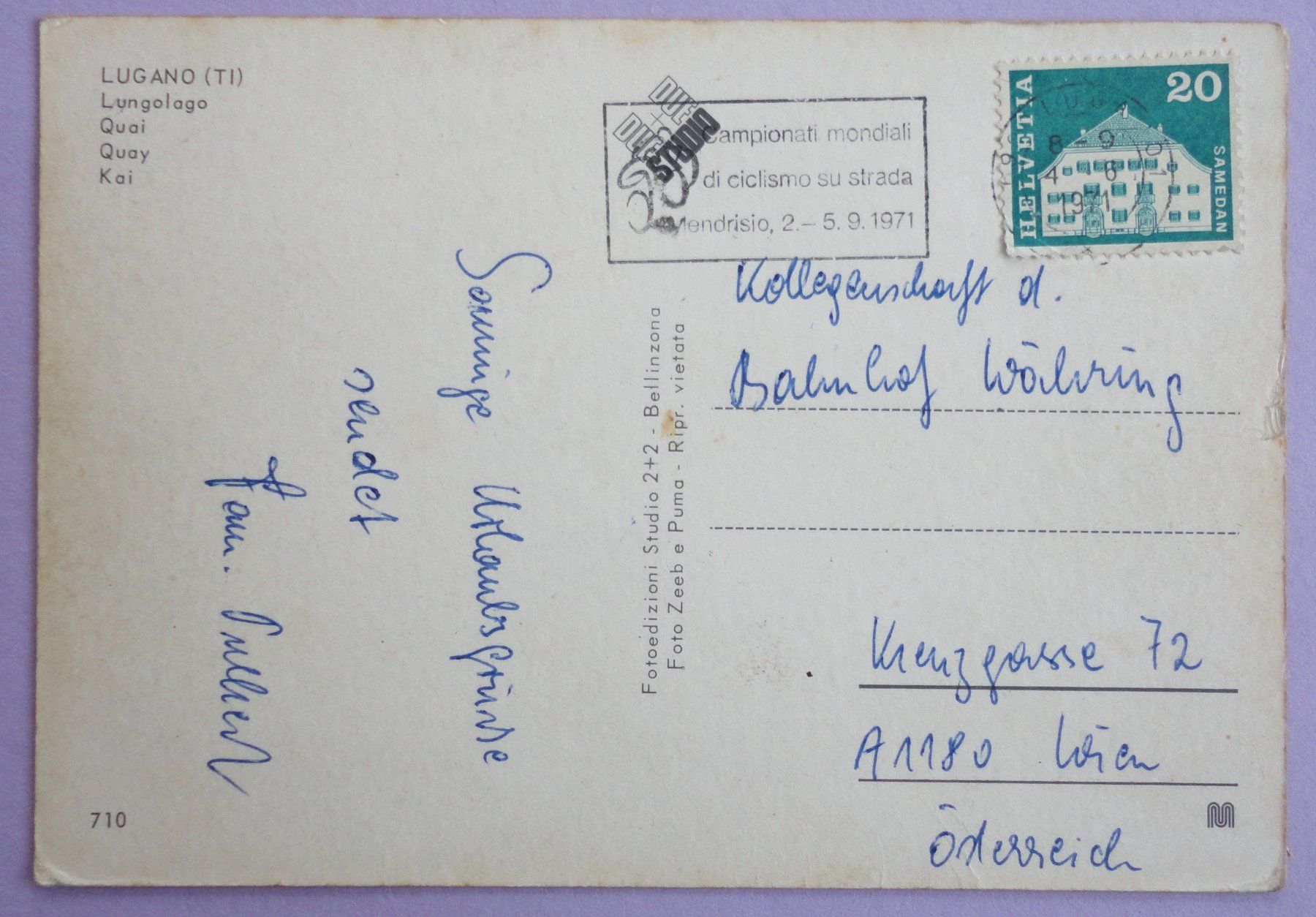Cartoline postali: Lugano (TI) - Lungolago – Difettoso da Fétigny venduto da Billy2miny 1
