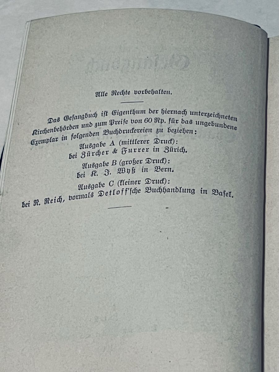 Libri: Antikes Gesangbuch 1890 Zürich – Nuovo (secondo la descrizione) da Muralto venduto da dan_pf8r 3
