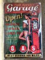 Garage gas Benzin Service classic pin up