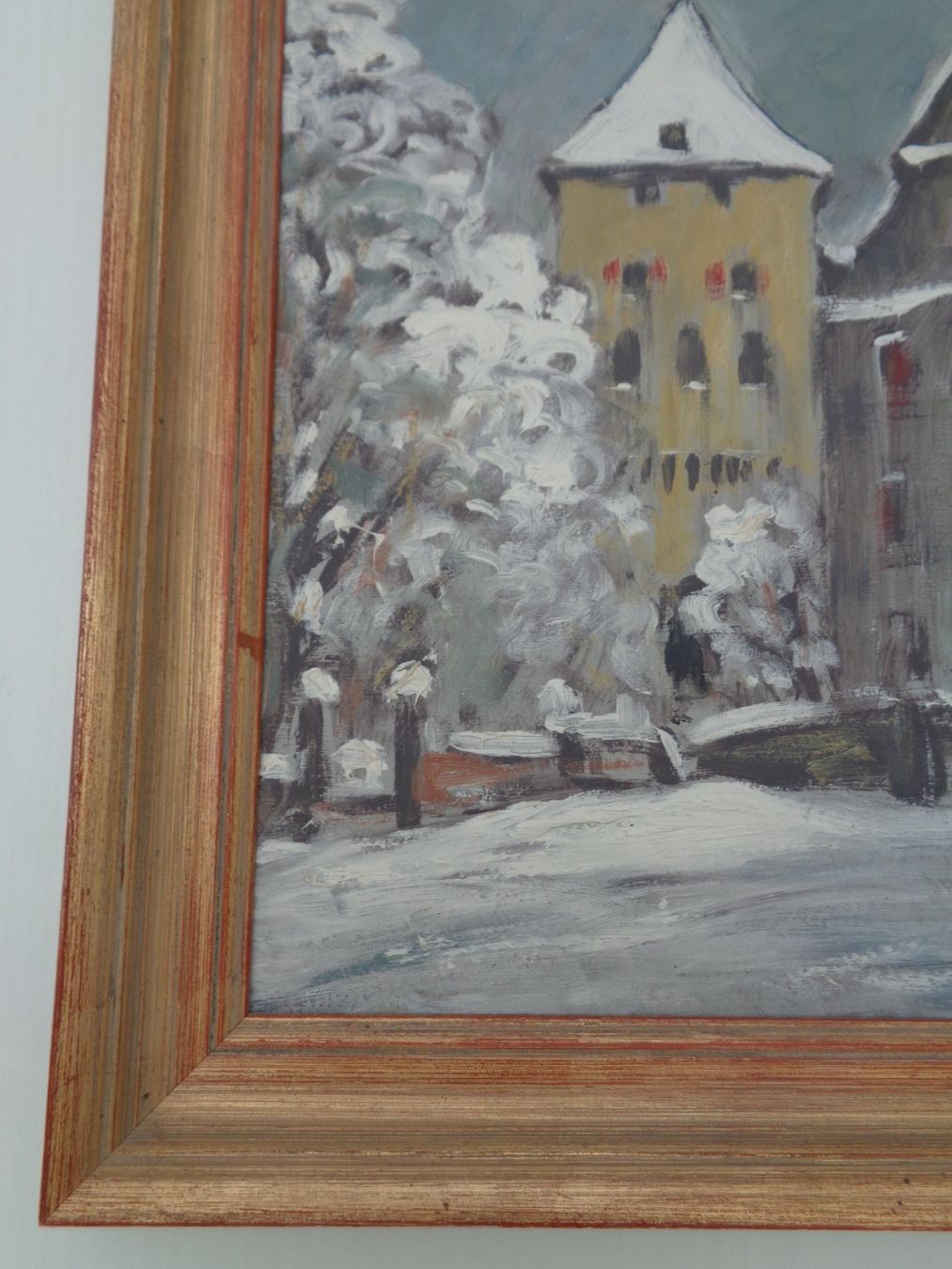 Dipinti: Gemälde - C.A. Bollhalder - Chur Hofturm im Winter 1938 – Usato da Chur venduto da omonia 4