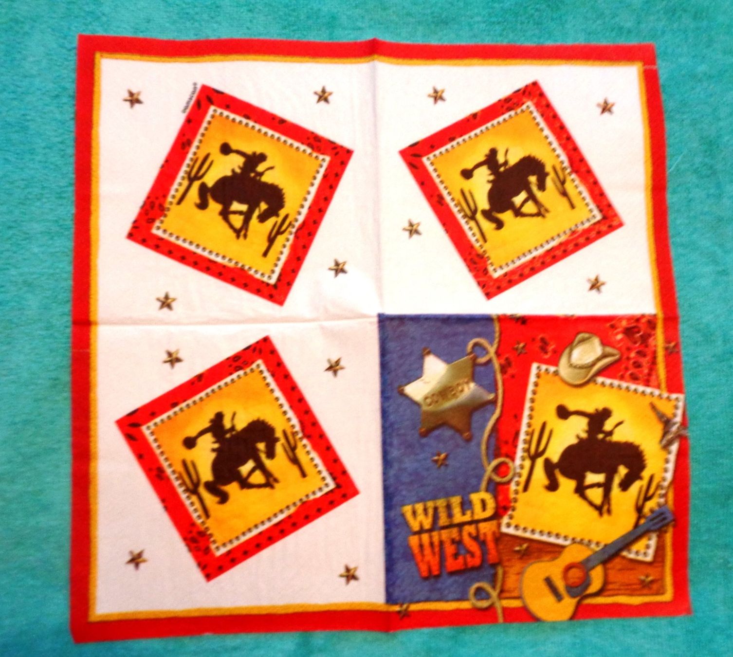 Tovaglioli: 2 Servietten  Wild West – Nuovo (secondo la descrizione) da Basel venduto da Happybaer 1