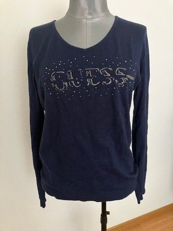 Pull Guess bleu marine, manches longues, Taille M