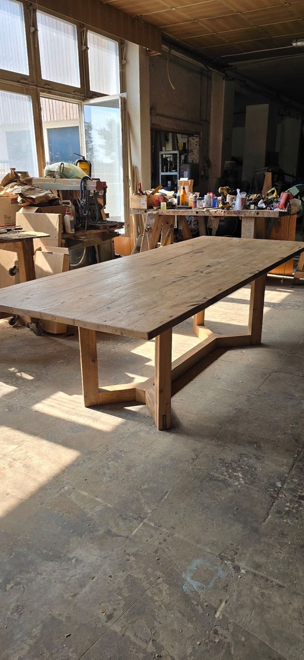 Tische: Tisch aus alte Eiche 260x100 cm. – Neu (gemäss Beschreibung) aus Manschnow von Odertische