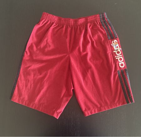 Vintage Adidas Red Shorts Flag Design