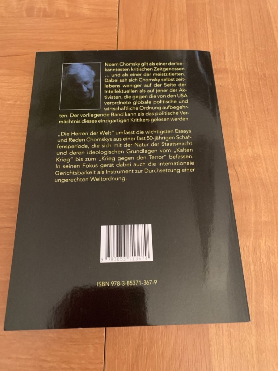 Libri: Noam Chomsky, Die Herren der Welt – Nuovo (secondo la descrizione) da Auslikon venduto da Moisefeder 1