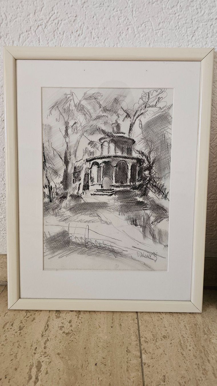 Dipinti: Bildertrio "Pavillon" - je 43 x 22 cm – Usato da Sugiez venduto da Elyriah 1
