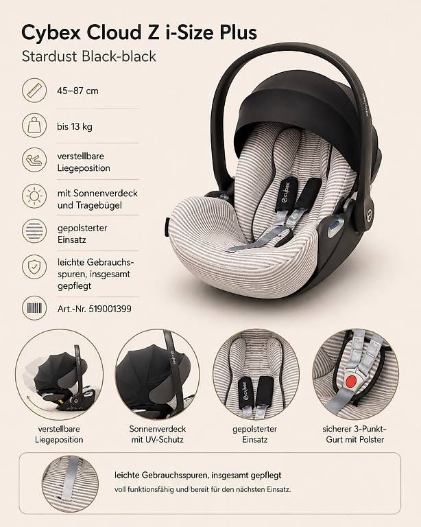 Seggiolini per auto: Cybex Cloud Z i-Size Plus Babyschale  – Usato da Grüningen venduto da Reloop1 1