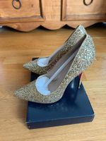 BUFFALO HIGH HEELS PUMPS GOLD GLITTER Grösse 41 neu