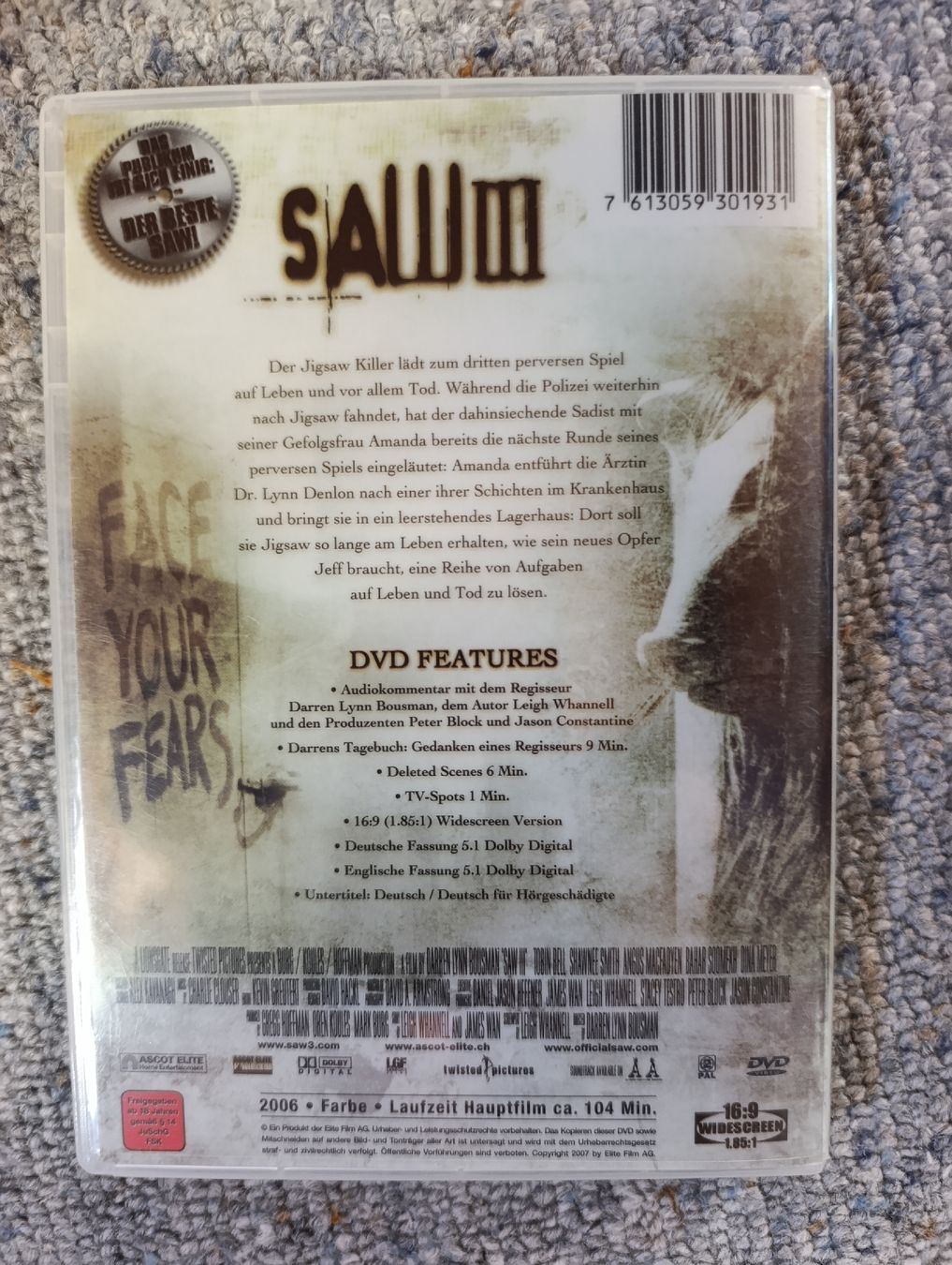 Alle DVDs: Saw 3 – Gebraucht aus Fischenthal von Widder71 1