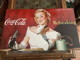 Coca-Cola Blechschild, "Refreshing", Vintage Stil, Top!