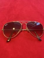 Sonnenbrille Ray-Ban Aviator Metall vergoldet Linsen braun