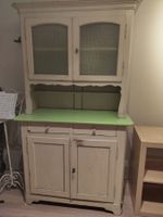 Landhausschrank weiss mit Glastüren und Schubladen Vintage