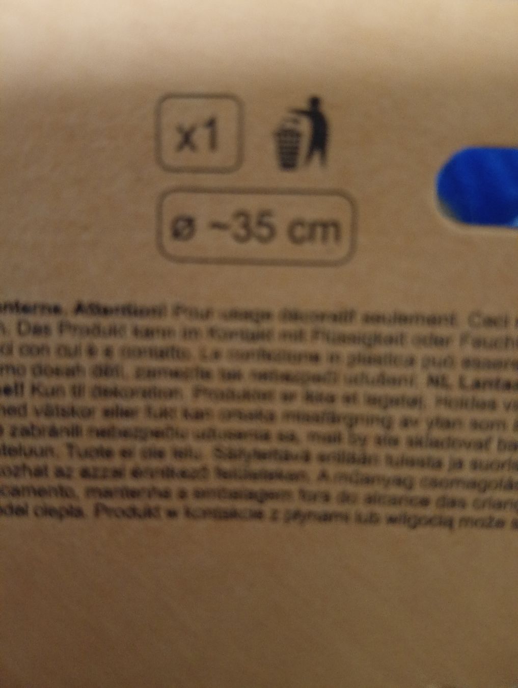 Lanternes: Hängelaterne blau Dm 35cm, 1. August  – Neuf avec emballage d'origine à Winterthur par pjuma01 2
