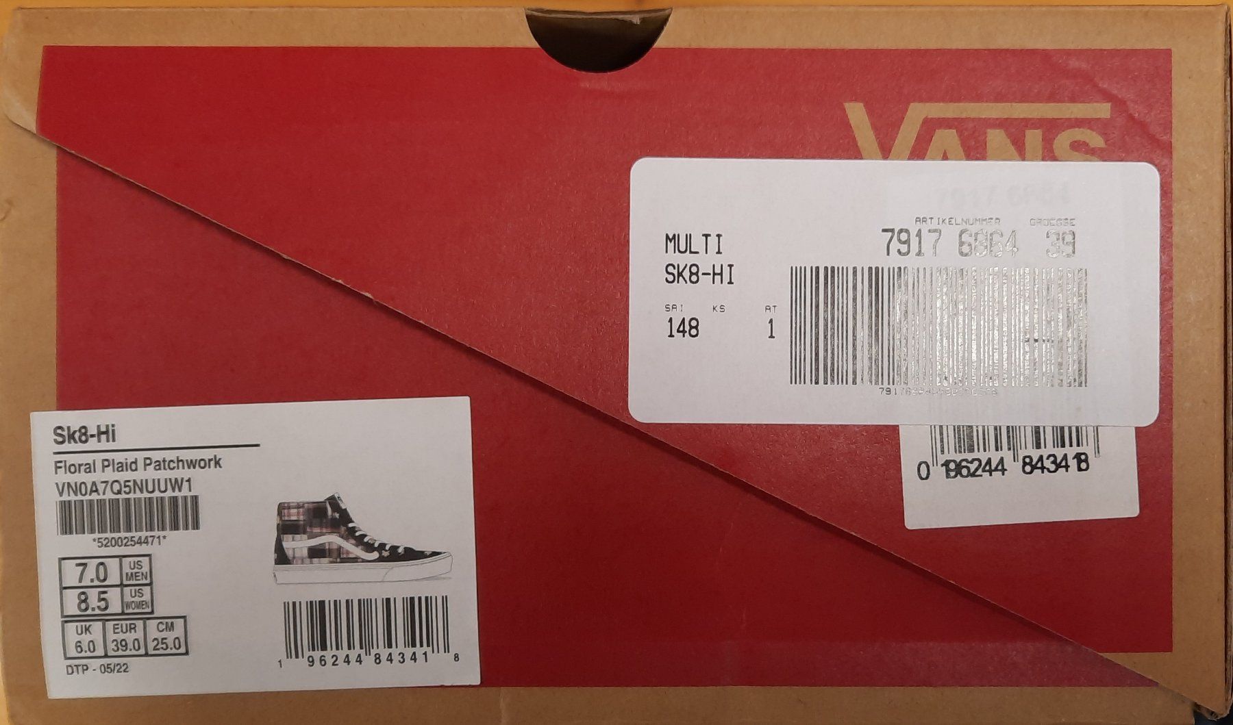 Vans Scarpe da donna: VANS Sk8-Hi Floral Plaid Patchwork Sneaker Gr. 39 – Nuovo e nell'imballaggio originale da Seuzach venduto da VT-Collections1 9