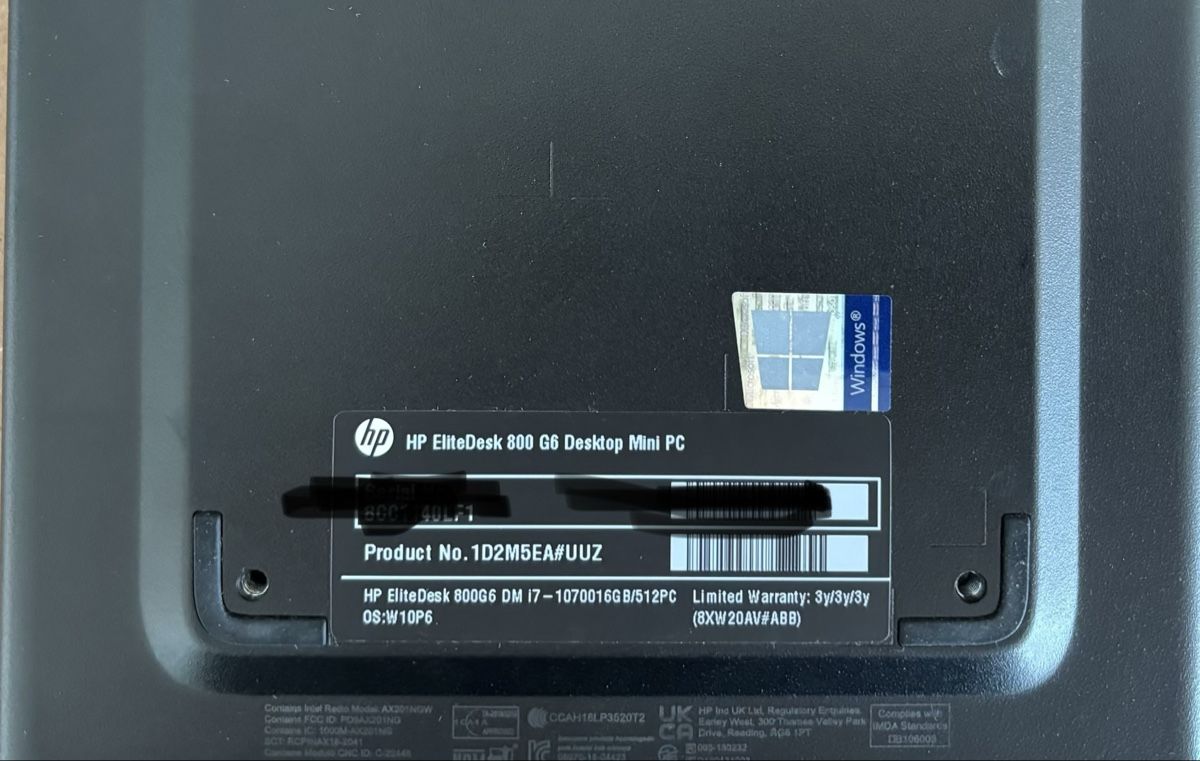 Intel PC: HP EliteDesk 800 G6 Desktop Mini-PC – Usato da Horw venduto da Rjackrussell 6