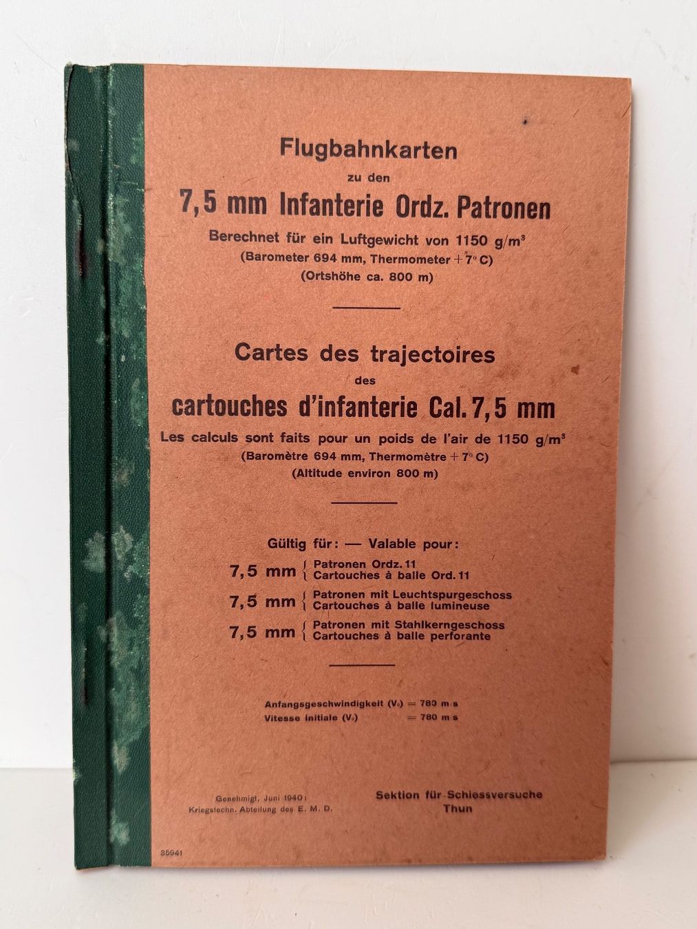 Livres: Schweizer Armee-Flugbahnkarten 7,5mm Patronen – D'occasion à Zwingen par moje1