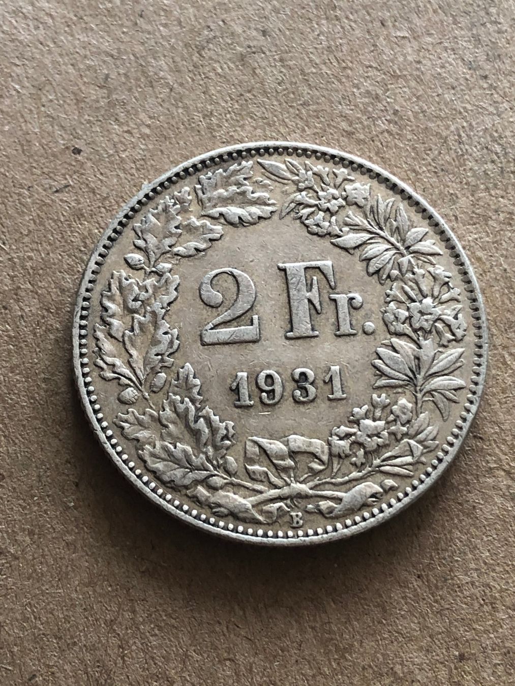 Alle Münzen: 2 Fr. 1931 – Gebraucht aus Schötz von Odpa