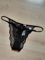 Damen Tanga Grösse L Spitzen schwarz mit Etikett