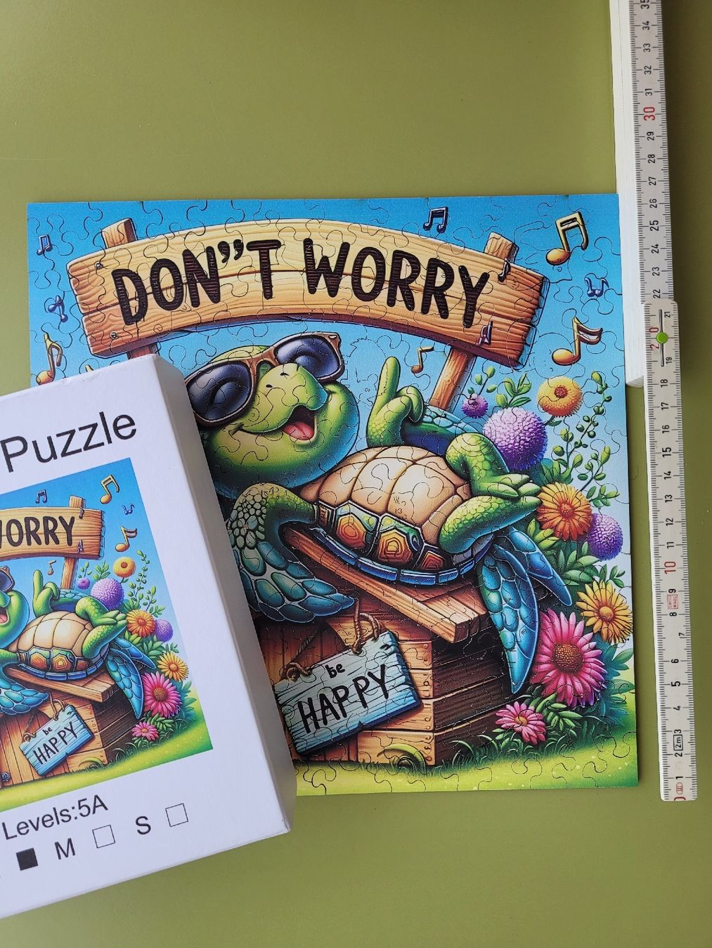 Puzzle: Holz Puzzle, Happy Turtle, Don't Worry – Usato da Niederbipp venduto da Schlako 1