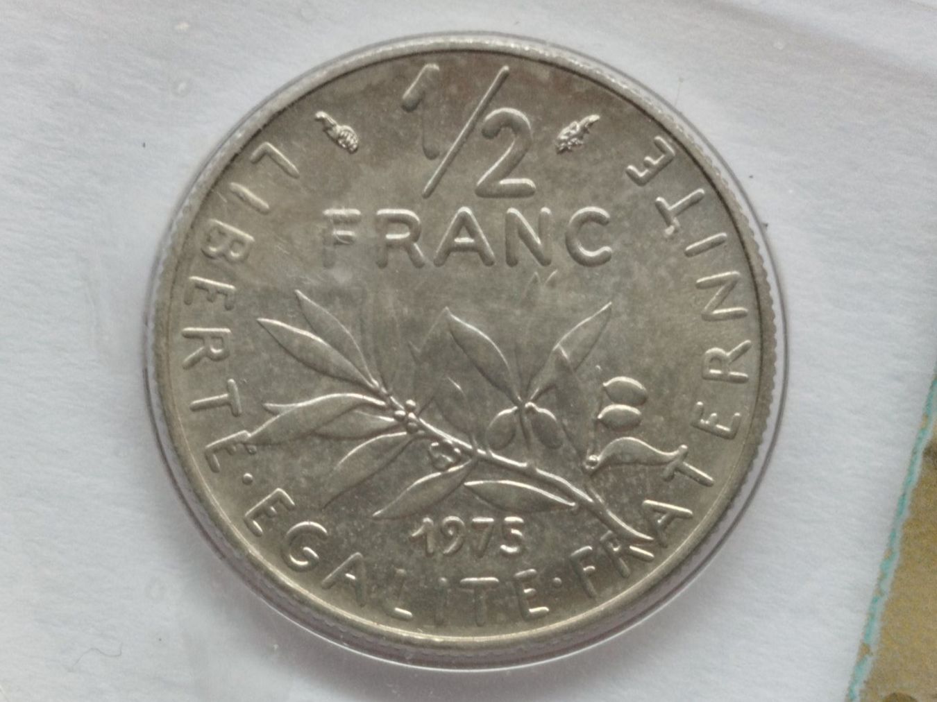 Tutti le monete: 50 CENTIMES SEMEUSE 1975 – Nuovo e nell'imballaggio originale da Wettingen venduto da Colorup
