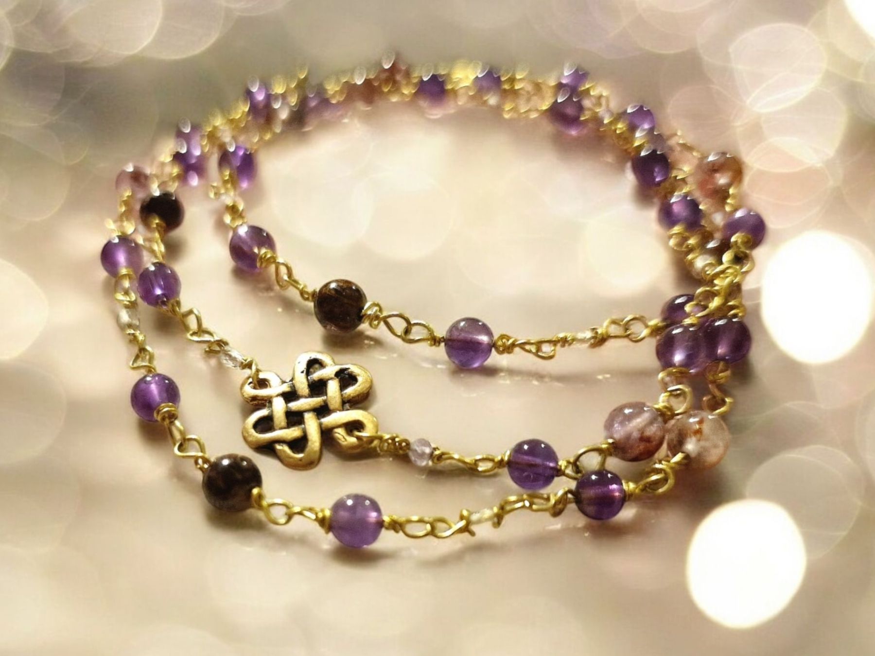 Catenine: Halskette Auralit, Amethyst, Ametrin, Bronze – Nuovo e nell'imballaggio originale da Aarau venduto da Schmuckhoehle_MD 7