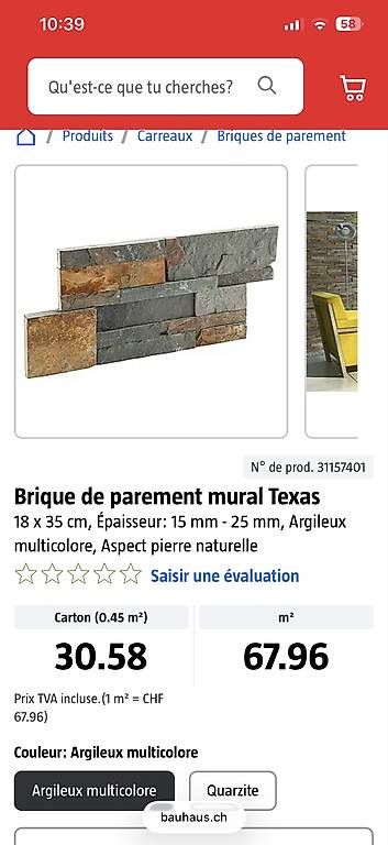 Rivestimenti per pavimenti: Carrelage - Brique de parement mural Texas – Usato da Chevroux venduto da ateca2017 4