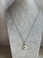 Silberkette mit Anhänger, Perle, Vintage Look, 70 ies