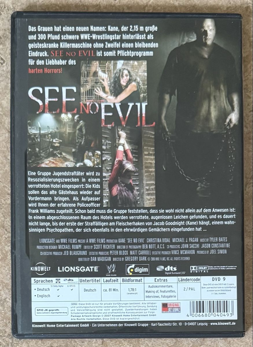 Tutti i DVDs: SEE NO EVIL – Nuovo (secondo la descrizione) da Dietikon venduto da AndreaSch01 1