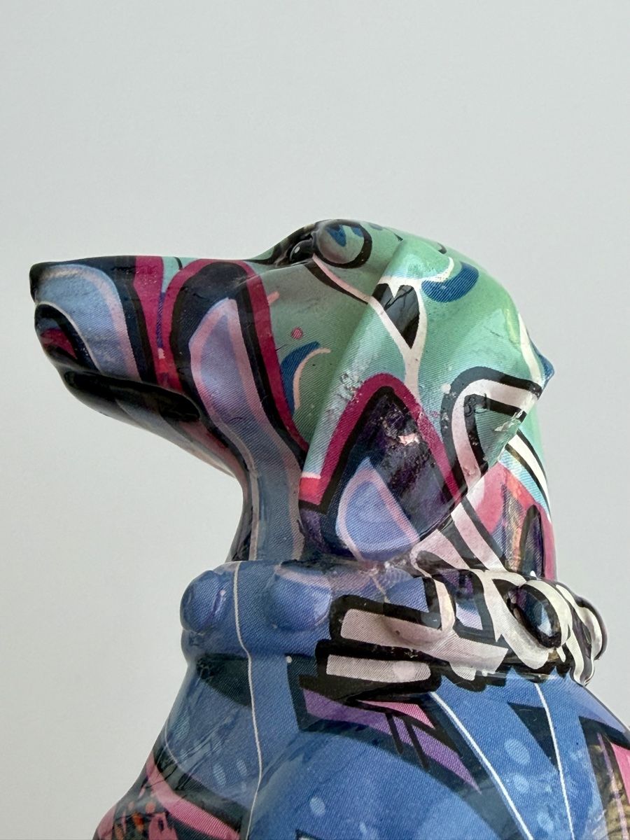 Statuette: Figurine chien Teckel multicolore pop art – Usato da Genève venduto da mar_nd6c 8