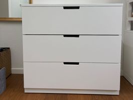 Kommode weiss mit 3 Schubladen Ikea Nordli