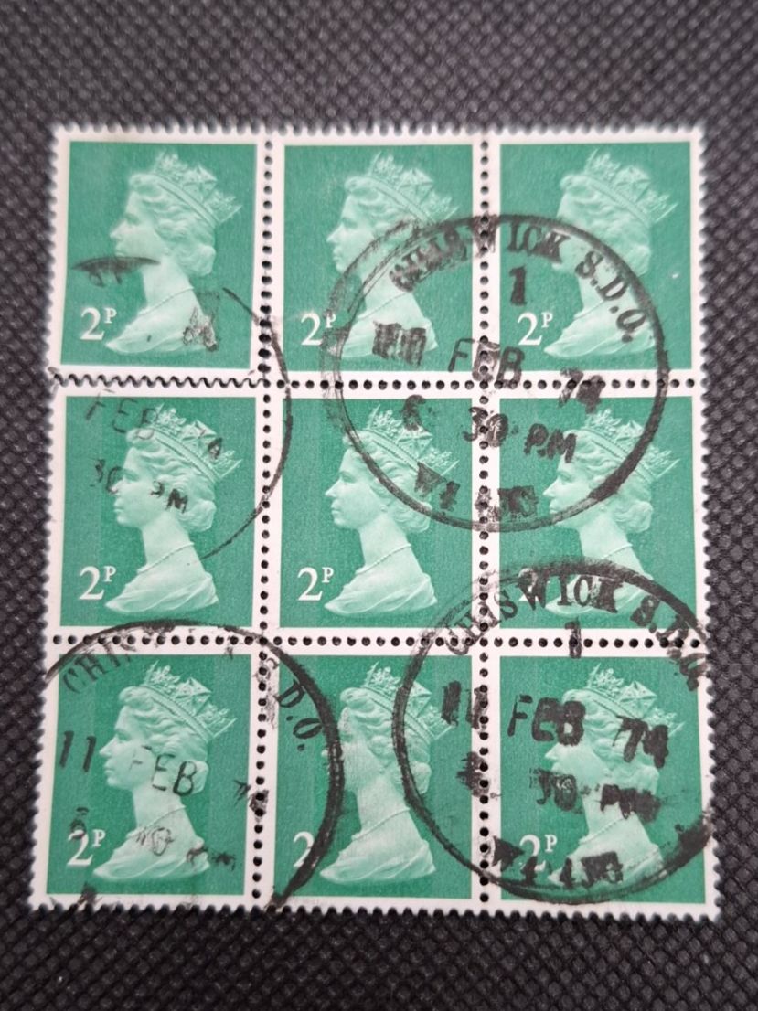 Alle Briefmarken: England  9er Block     /   362 – Gebraucht aus Rümlang von coh_87ww