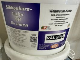 6 Kübel Silikonharzfarbe SH für innen RAL 9016 matt 
