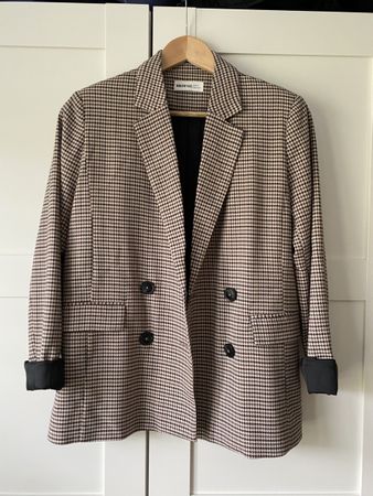 Blazer élégant Pied-de-poule Marron Chic