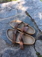 Zoccoli in legno e cuoio unisex taglia 42 usati