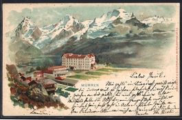Litho Mürren, Ortsansicht mit Bergpanor