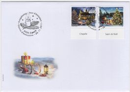 Weihnachten Marken mit TAB (fr) unten auf illustriertem FDC