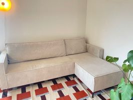 Ecksofa Cord beige