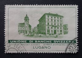 LUGANO TI, Firmen-Werbevignette, Schweiz. Bankgessellschaft