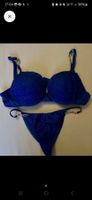 Blauer Dessous Set mit Spitze, Grösse 75C - Neuwertig!