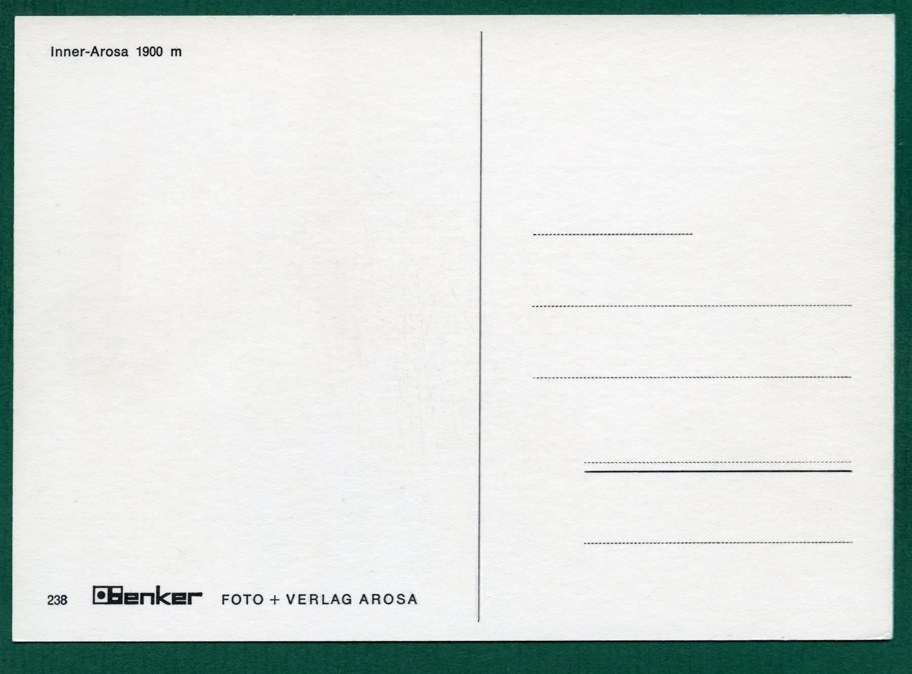 Cartoline postali: Inner-Arosa, ungelaufen, Grossformat, ca, 1973 – Usato da Sargans venduto da Hausi1951 1