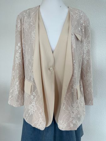 Spitzenblazer mit Pailletten – Gr. XL – NEU & ungetragen