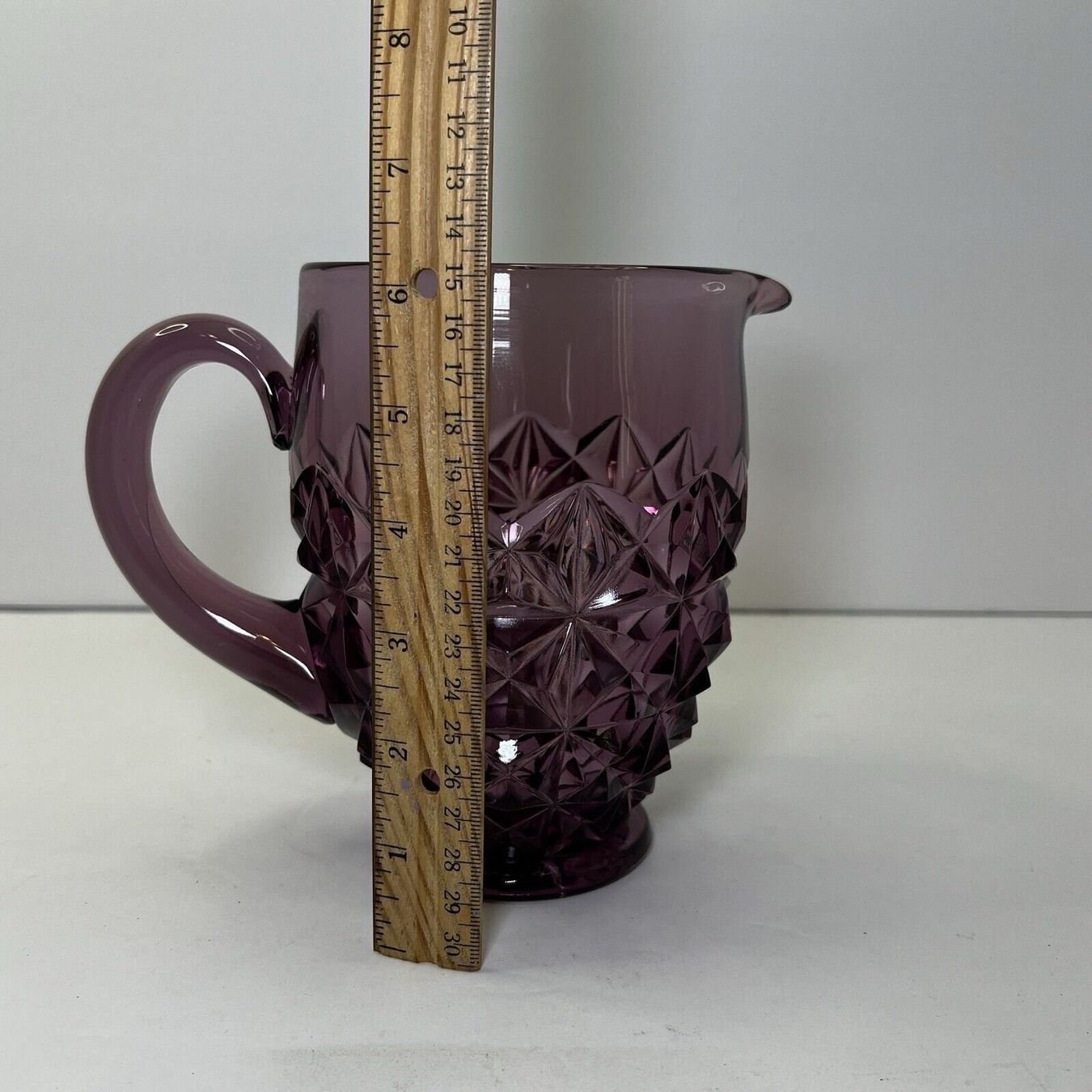 Caraffe: Glaskrug Violett Lila Glas Krug Karaffe – Usato da Wernetshausen venduto da fahrradohnebremsen 1