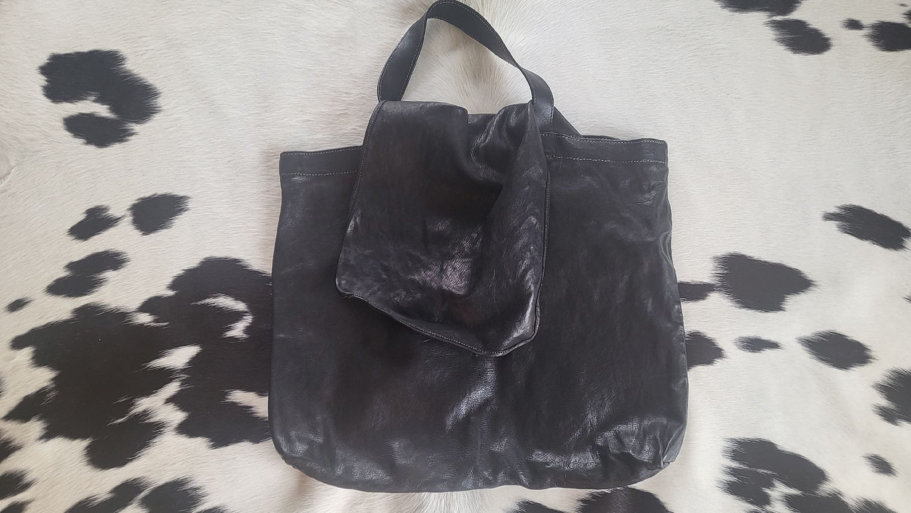 Borse da donna: Design schwarze Ledertasche, Shopper – Usato da Gutenswil venduto da Spomi 4