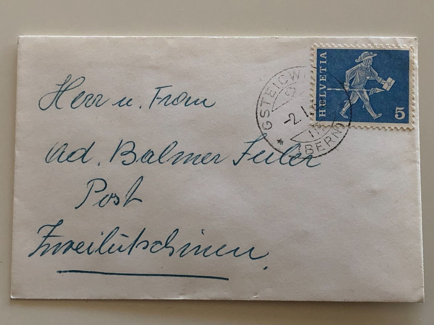 Alle Briefmarken: Poststempel Gsteigwiler 1962 – Gebraucht aus Biel/Bienne von TomBaBi 1